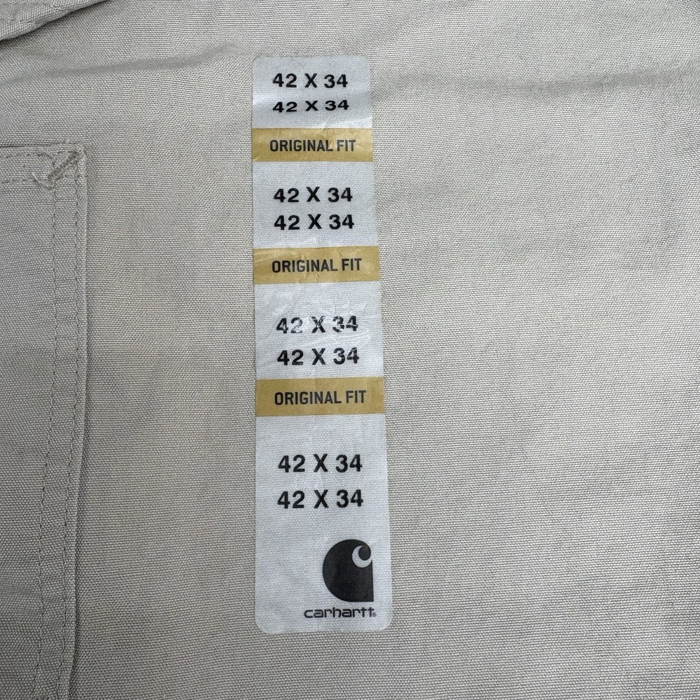 NWT Carhartt Tan Men's Canvas Work Dungaree, Size 42 X 34 Original Fit B151 - Picture 5 of 6